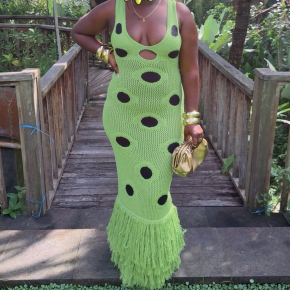 Maxi polka dot dress! Wore once just for the pictures posted above! - Picture 1 of 2